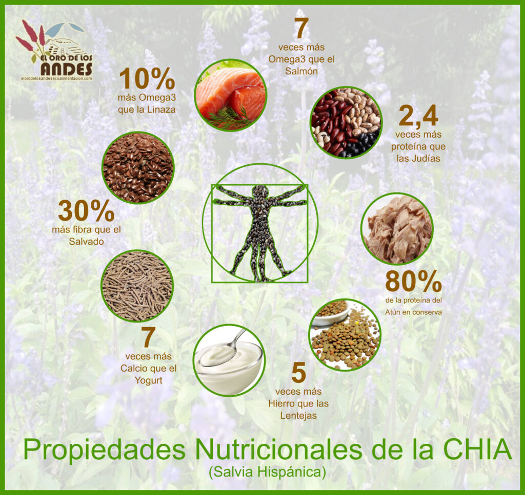 saltar Barrio bajo Prestado Beneficios y propiedades de las Semillas de Chía - El Oro de Los Andes  Alimentación Ecológica