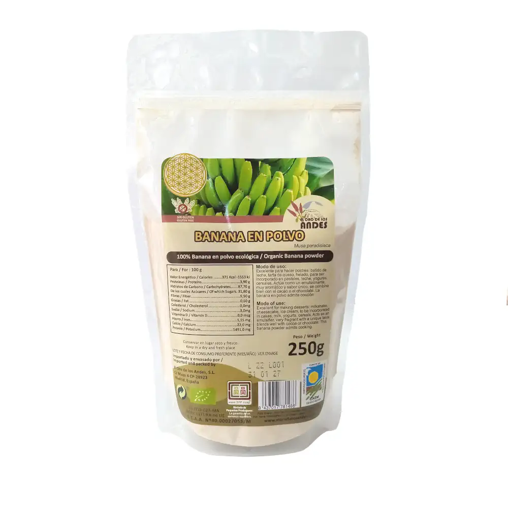 Banana verde en polvo 250g.