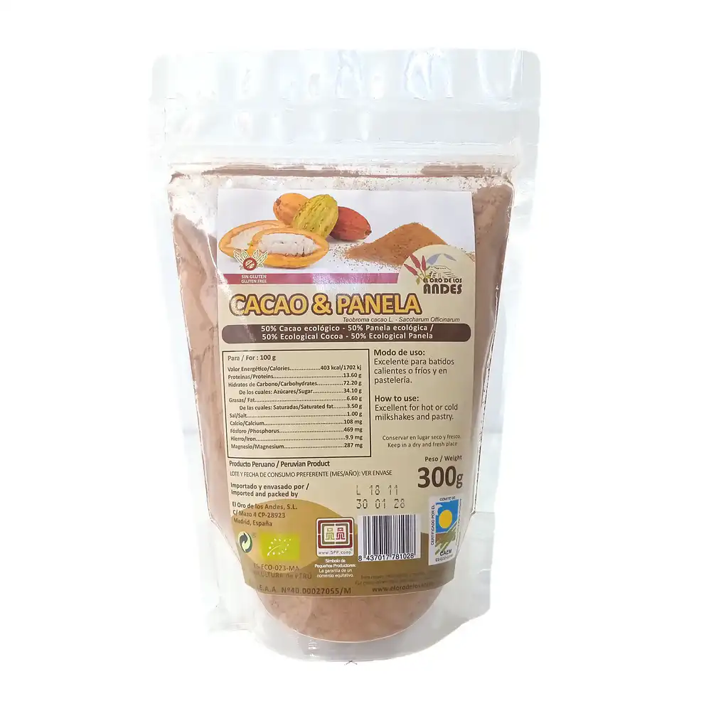 Cacao y panela al 50% ecológicos