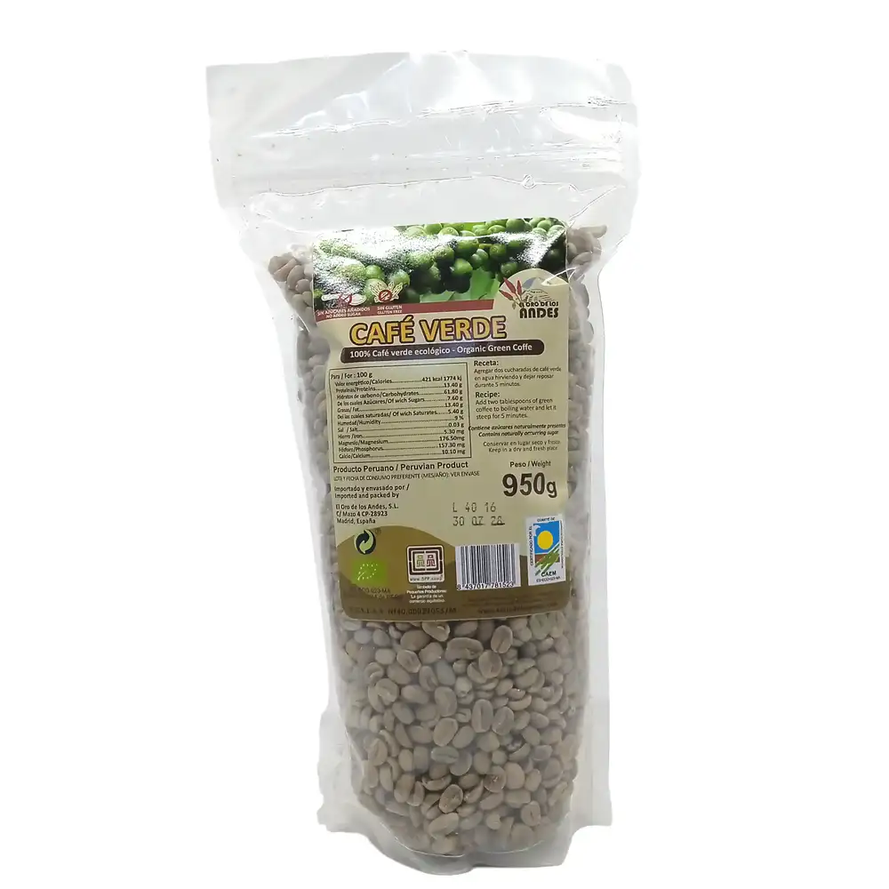 Café verde grano Perú 950g.