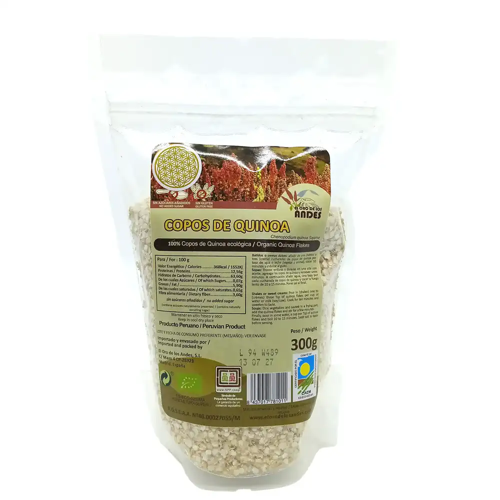 Copos de quinoa blanca ecológica 300 grs.
