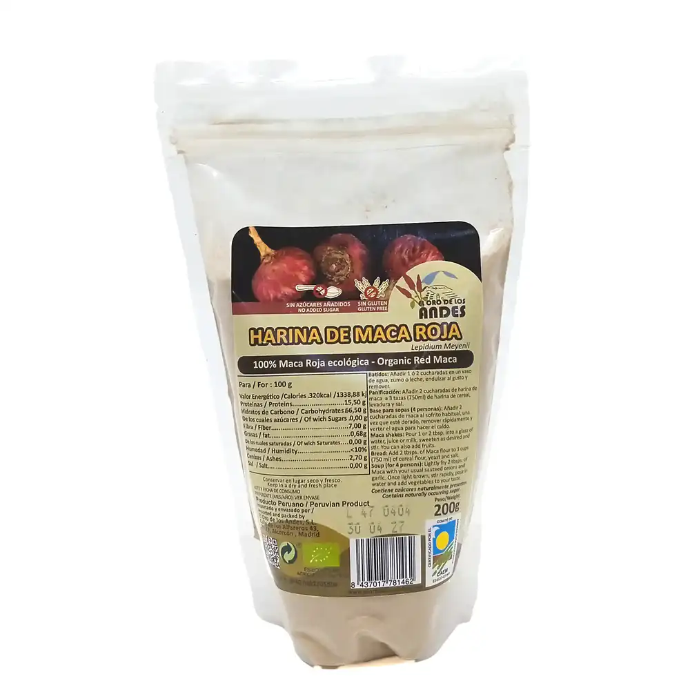 Harina de maca roja ecológica 100% sin aditivos 200grs