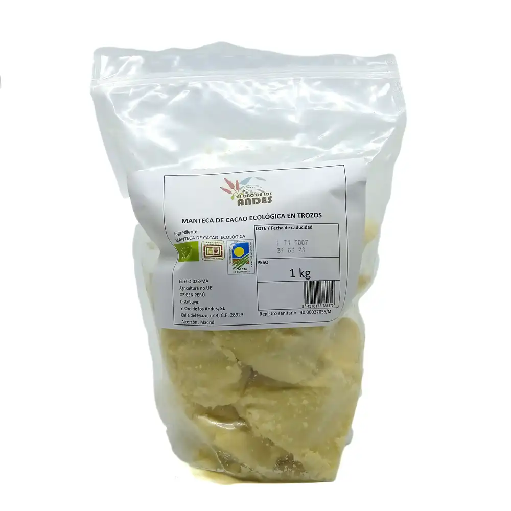 Manteca de Cacao Criollo Crudo Trozos 1k.