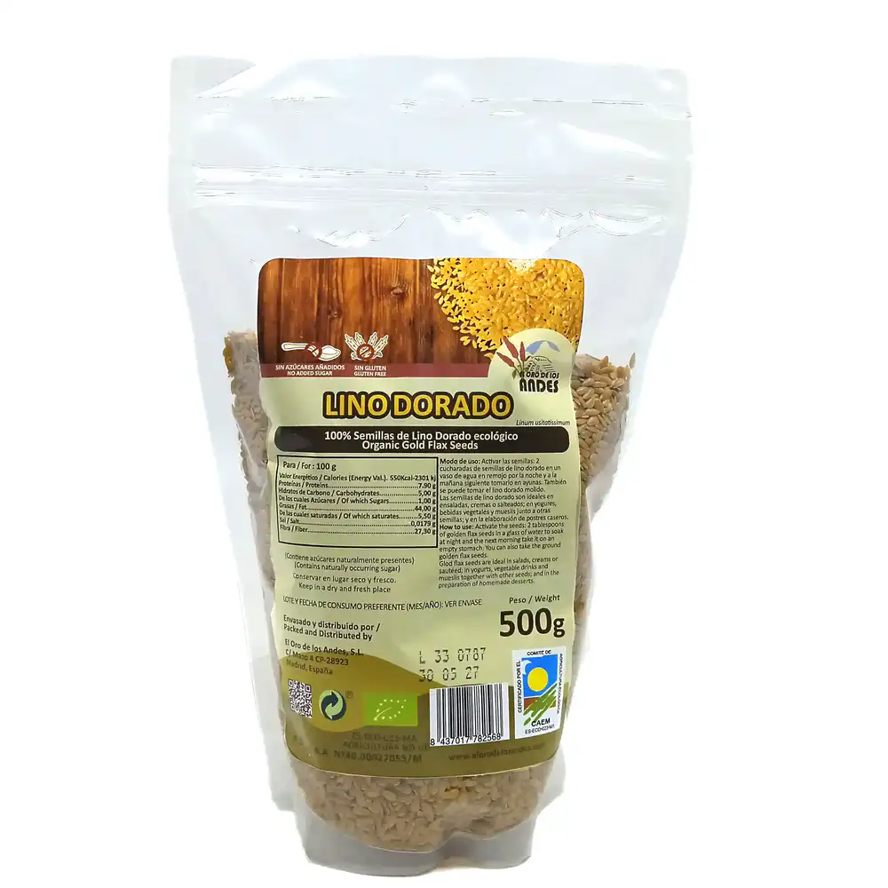 Semillas de lino dorado ecologico 500