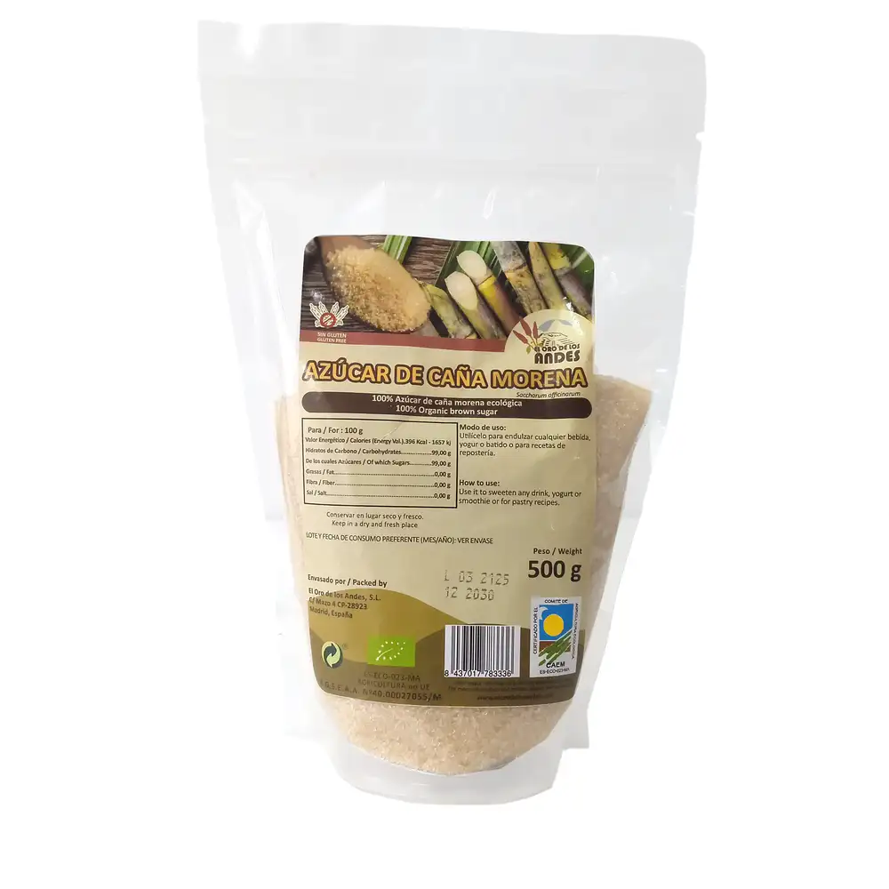 Azúcar de caña morena 500g
