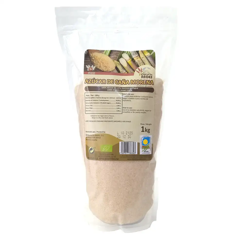 Azúcar de caña morena 1kg.