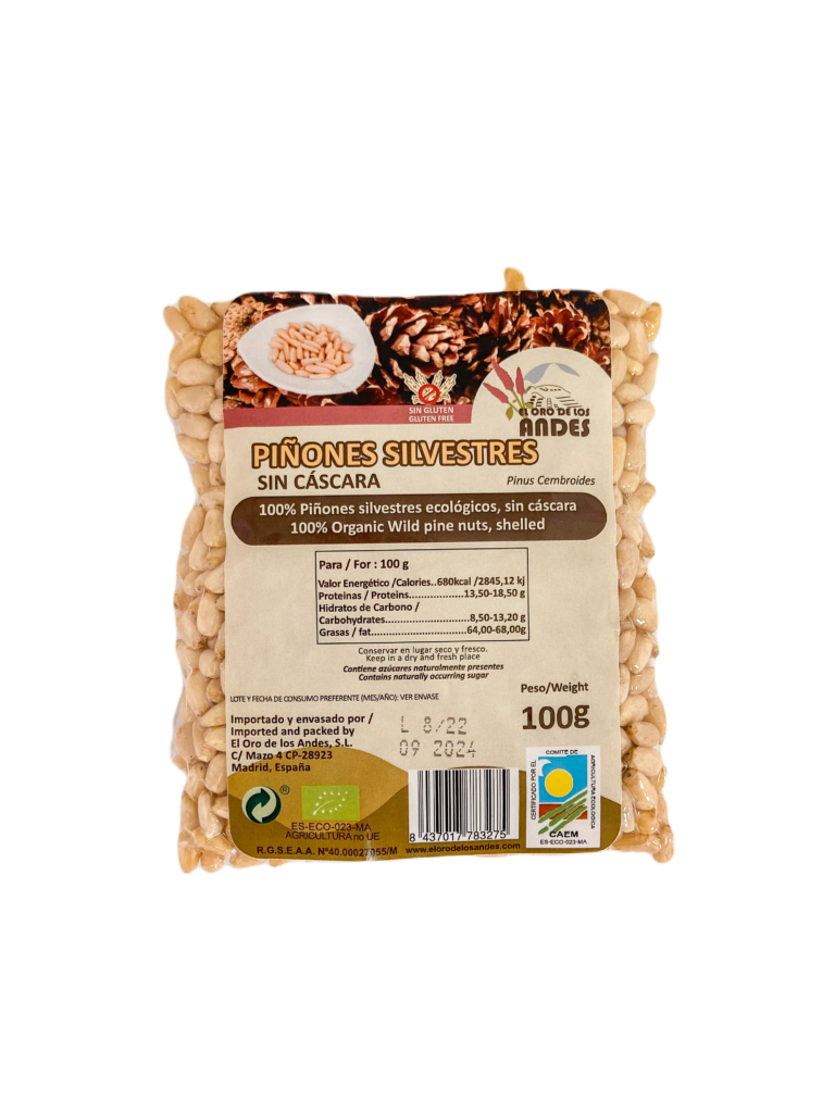 Piñones silvestres crudos 100g.