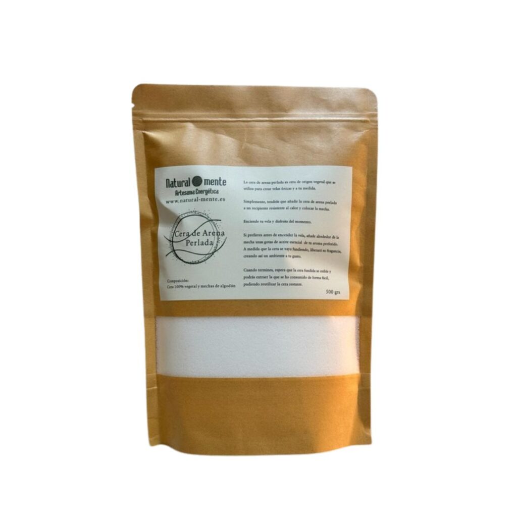 Cera de arena perlada 100% vegetal con mecha 500g