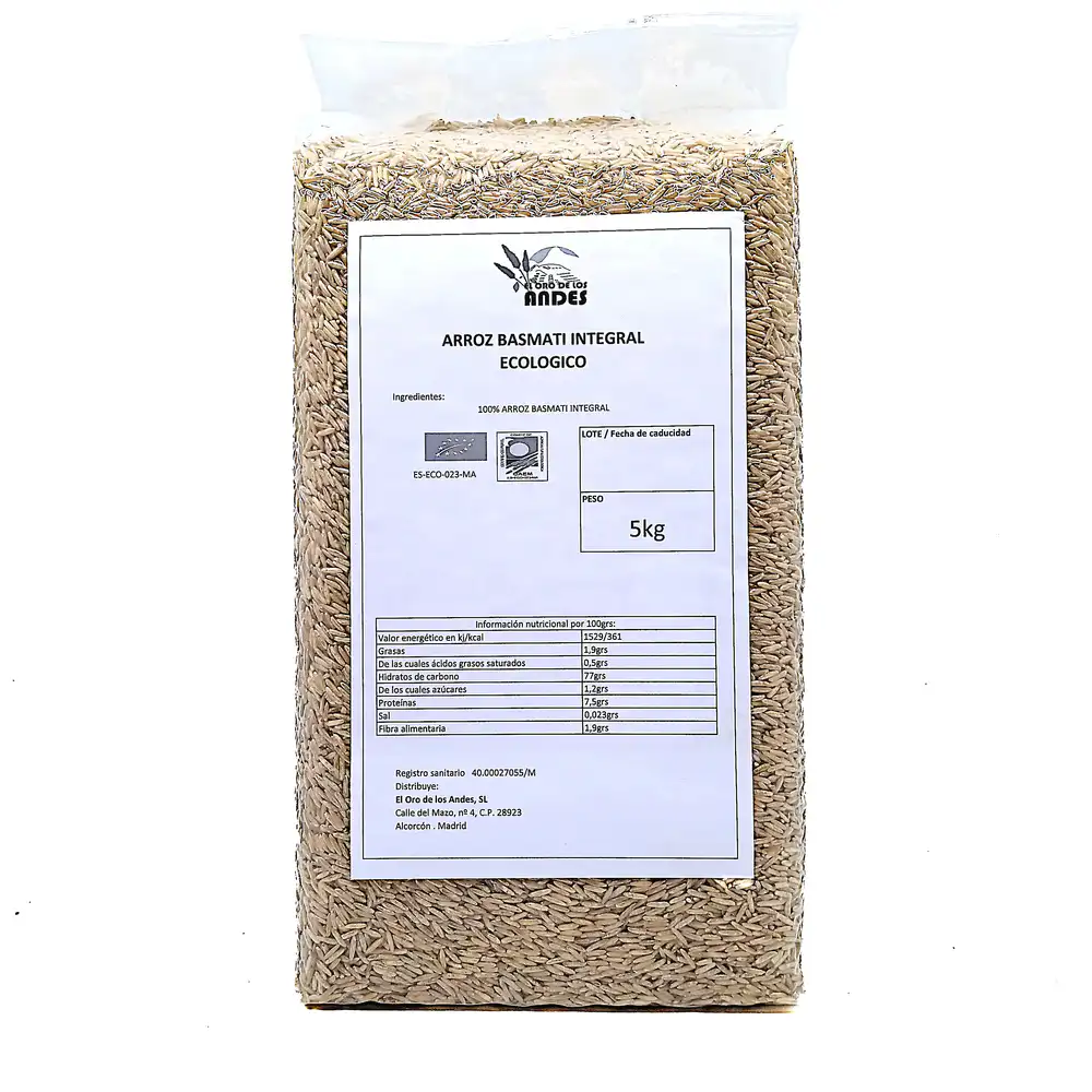 Arroz Basmati Integral ecológico 5Kg