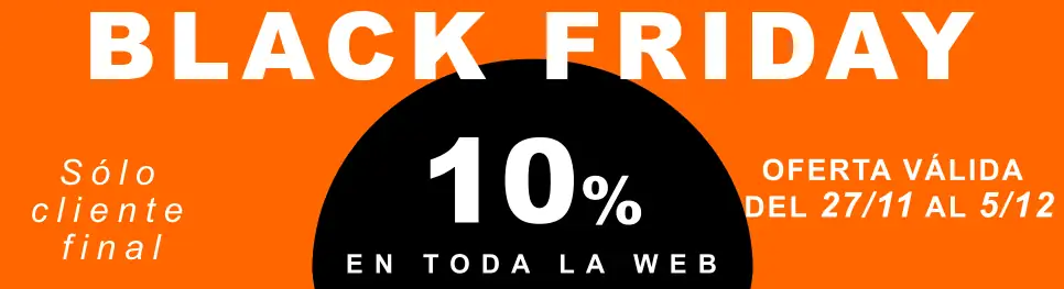 Black Friday hasta el 5 de diciembre 10% en toda la web